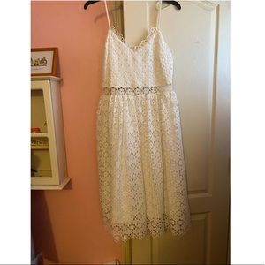 “just me” white midi dress